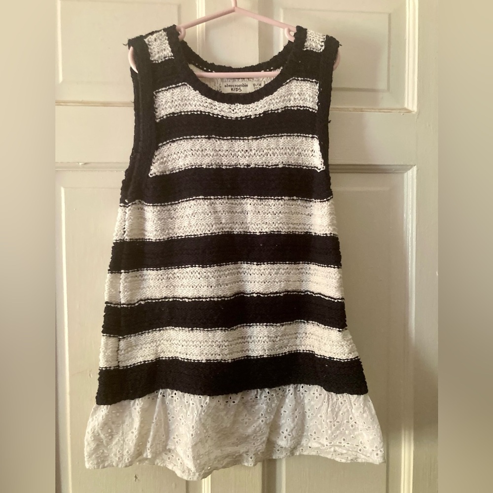 Abercrombie Kids Striped Knit Tank with Eyelet Hem
